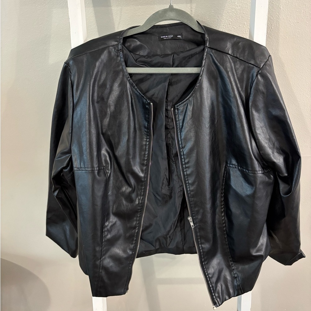 SHEIN Black Leather Jacket